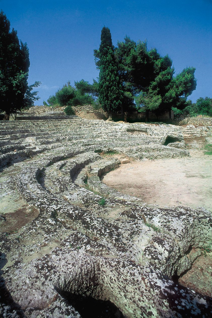Roomalaiset Pollentian jäänteet, amfiteatterin yksityiskohta, Alcudia, Mallorca, Espanja tekijältä Roman