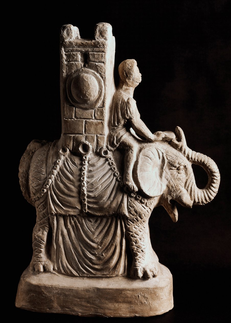 Roomalainen taide: "" Elefantin muotoinen terrakottamaljakko"" Puunilaisten sotien aika - Napoli, arkeologinen museo - Sotanorsu - Roomalainen terrakottamaljakko Puunilaisten sotien ajalta, Museo Archeologico Nazionale, Napoli, Italia tekijältä Roman