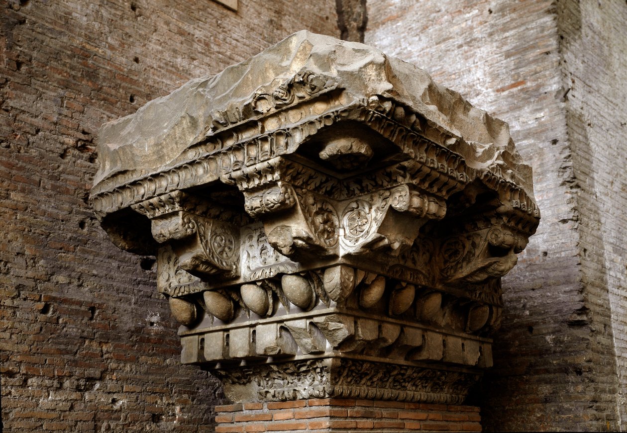 Roomalainen taide: reunalista fragmentti. 1. vuosisadalla. National Roman Museum (tai Terme), Rooma tekijältä Roman