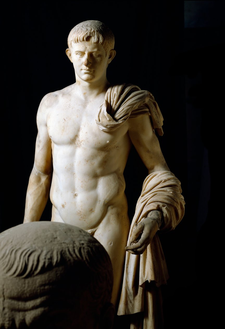 Roomalainen taide: keisari Claude I:n (Tiberius Claudius Drusus) (10 eKr.-54 jKr) patsas Formiasta. Museo Archeologico Nazionale, Napoli tekijältä Roman