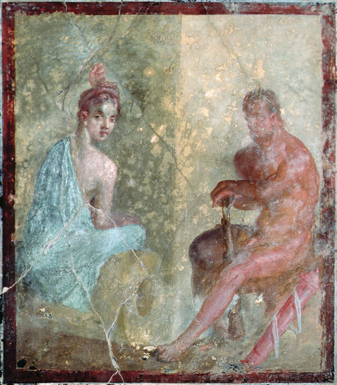 Istuva pariskunta, Pompei, Italia (fresko) tekijältä Roman