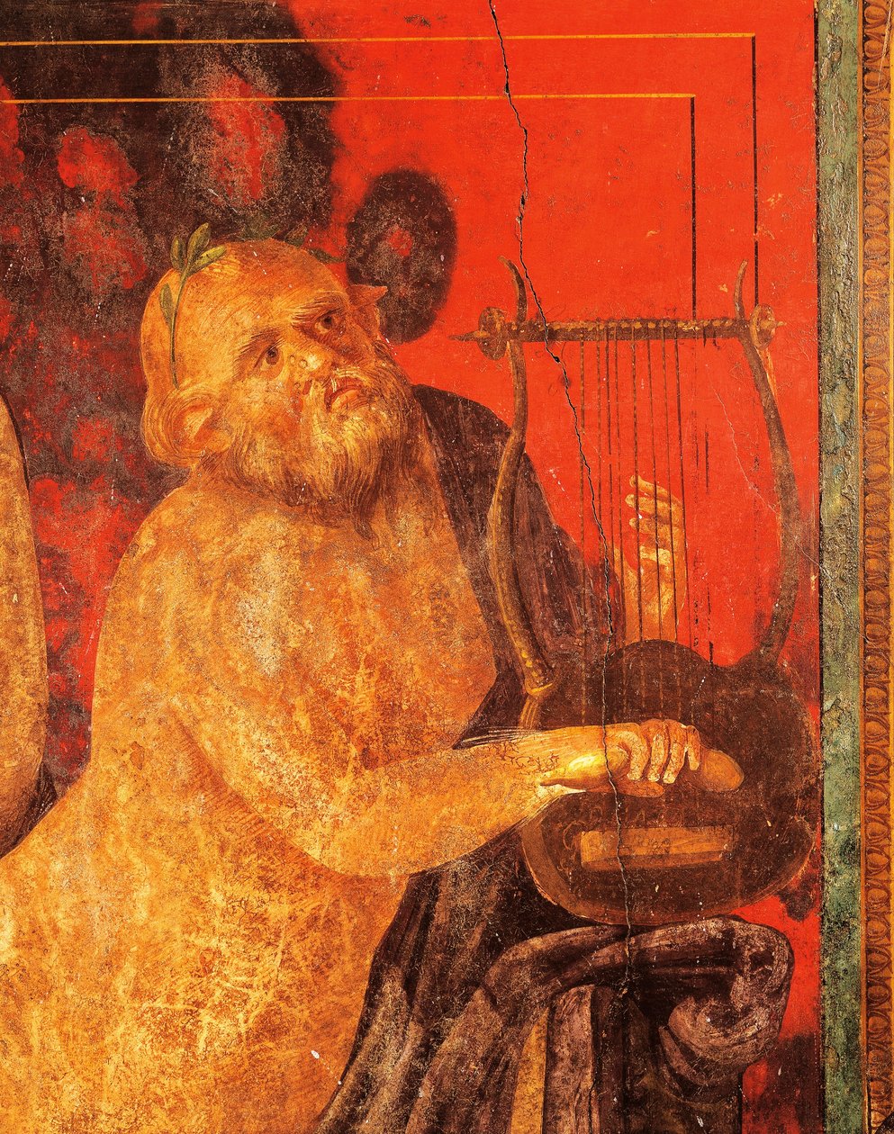 Silenus soittaa lyyraa, fresko Villa of Mysteriesistä, Pompejista, Campaniasta, Rooman sivilisaatiosta tekijältä Roman