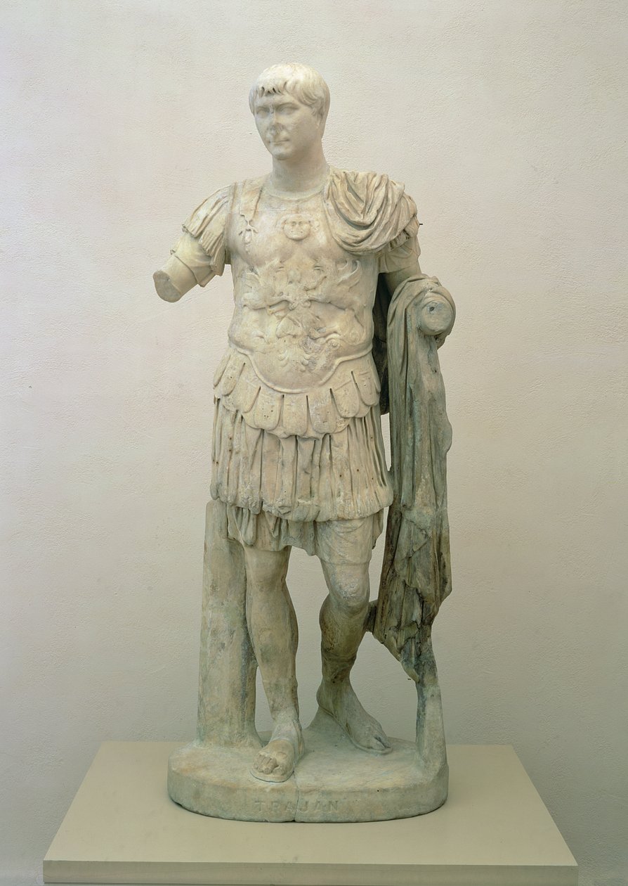Keisari Trajanuksen patsas (n. 53-117) Antoninuskausi, n. 120 jKr (pentelilainen marmori) tekijältä Roman