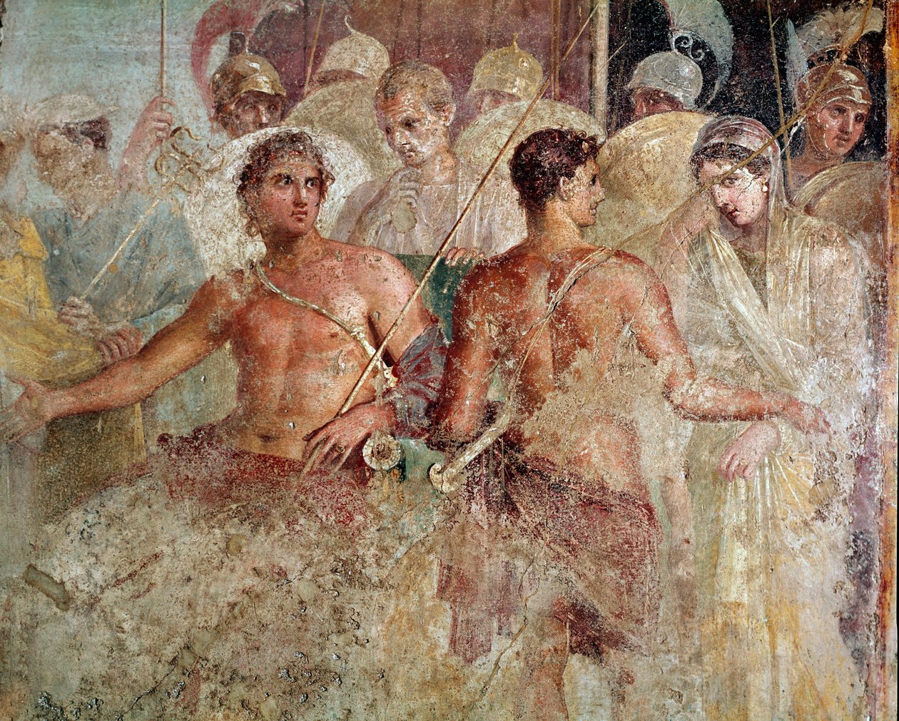 Akhilleuksen ja Briseisin jäähyväiset (fresko tekijältä Roman
