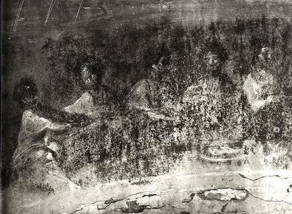 Ehtoollinen (fresko) (s/w valokuva) tekijältä Roman