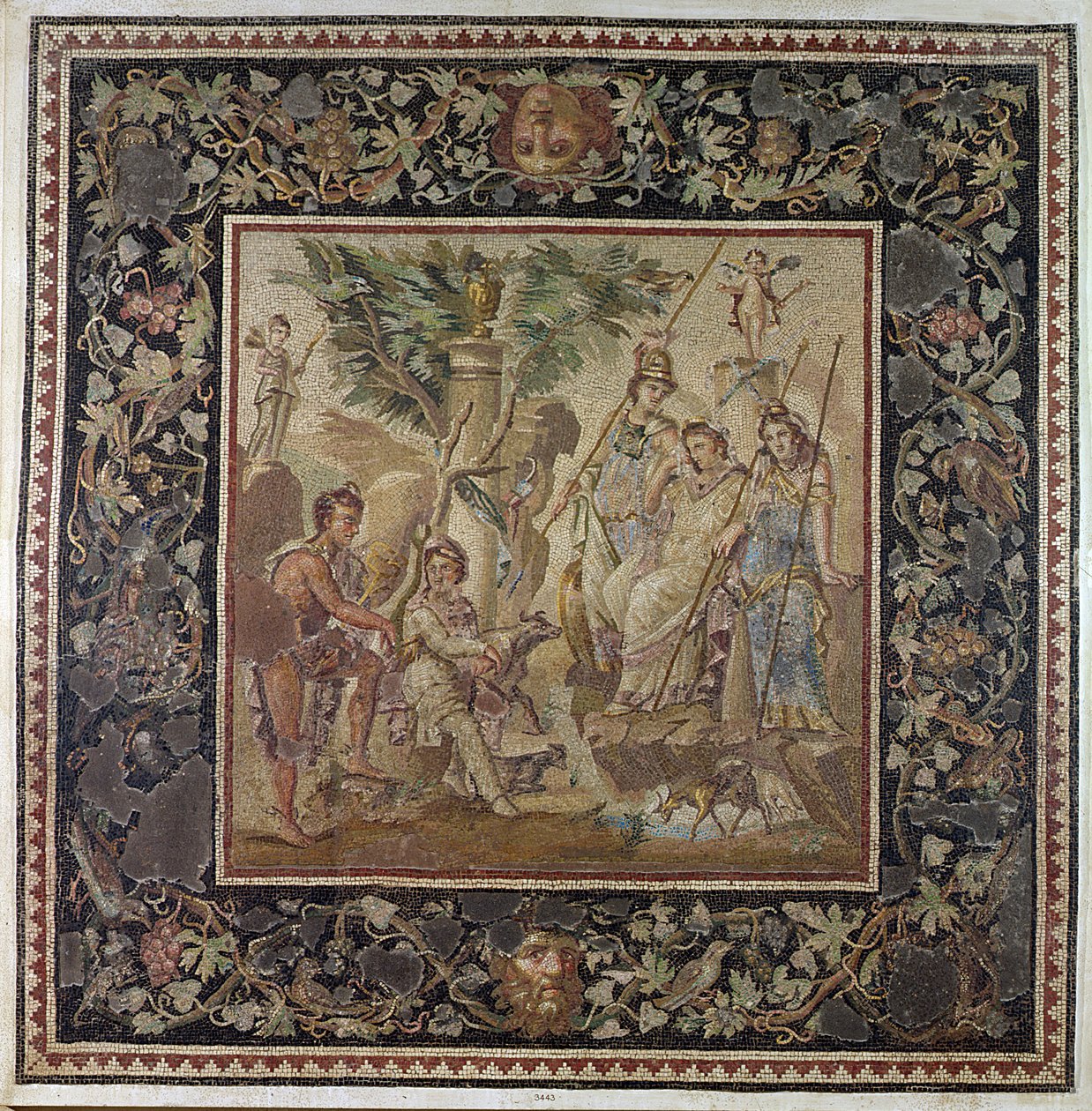 Pariisin tuomio, Atrium-talo, Antiokia, n. 115 jKr (mosaiikki) tekijältä Roman