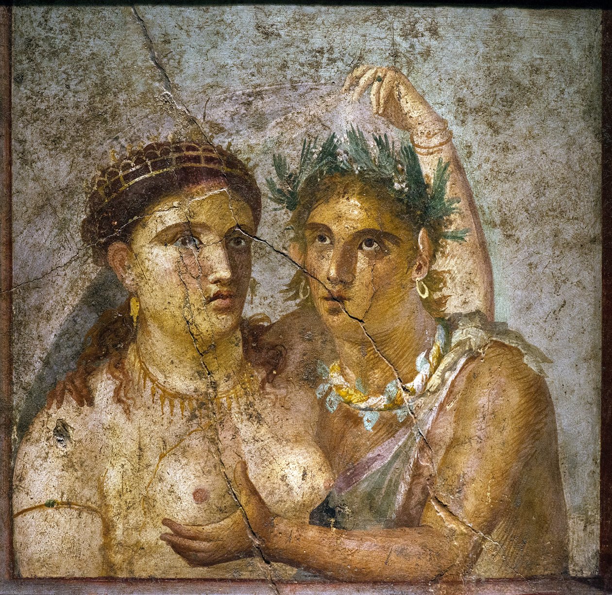 Satyyri ja menade - Satyyri ja menade - Pompei - Casa di Cecilio Giocondo - Satiro ja menade - Cabinetto segreto tekijältä Roman