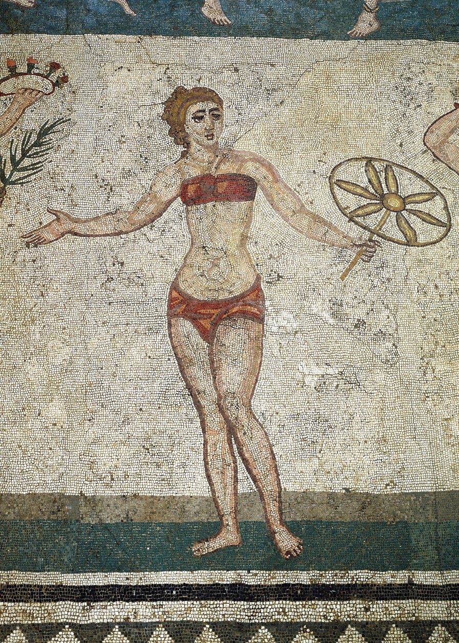 Nuori roomalainen harjoitti fyysistä harjoittelua. (Mosaiikin yksityiskohta, 315-350 jKr) tekijältä Roman