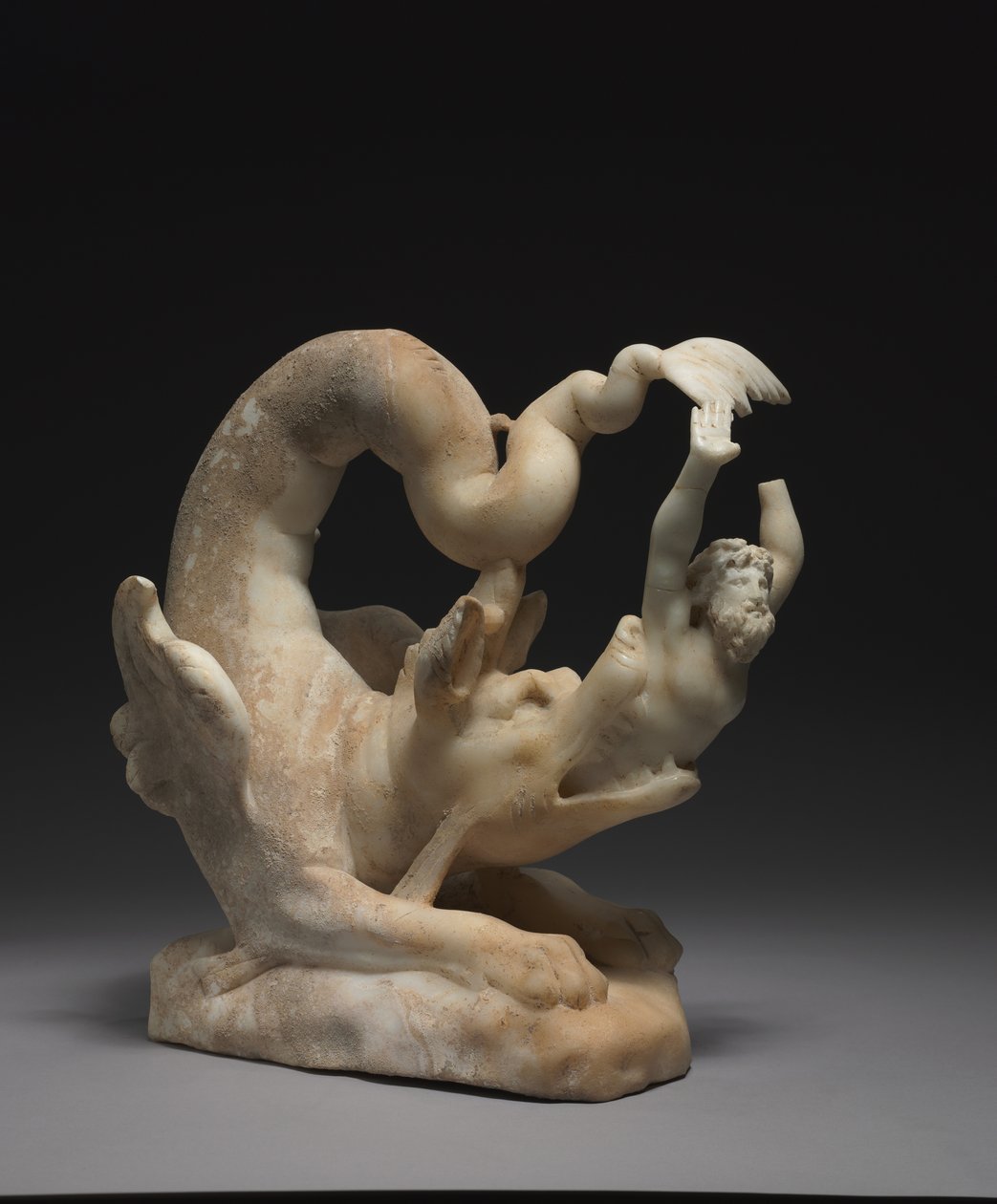 Jonah Cast Up, n. 280-290 (marmori) tekijältä Roman Imperial Period