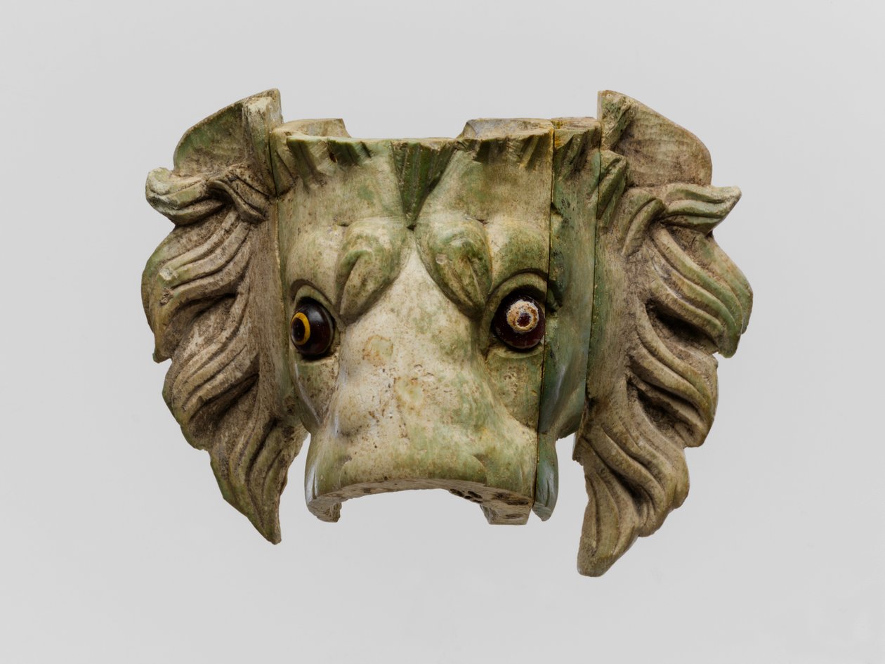 Leijonan pään protomi lasisilmillä tekijältä Roman Imperial Period