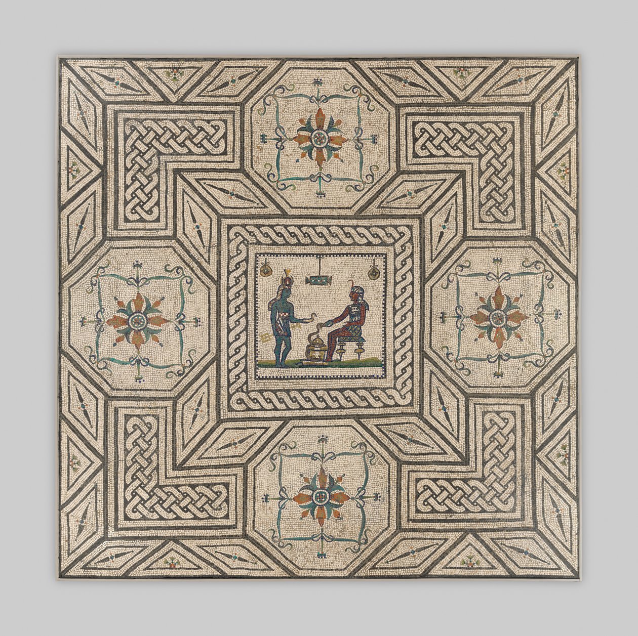 Mosaiikkipäällyste, jossa on egyptiläisyyttä, n. 130-150 jKr (kivi ja lasi) tekijältä Roman Imperial Period