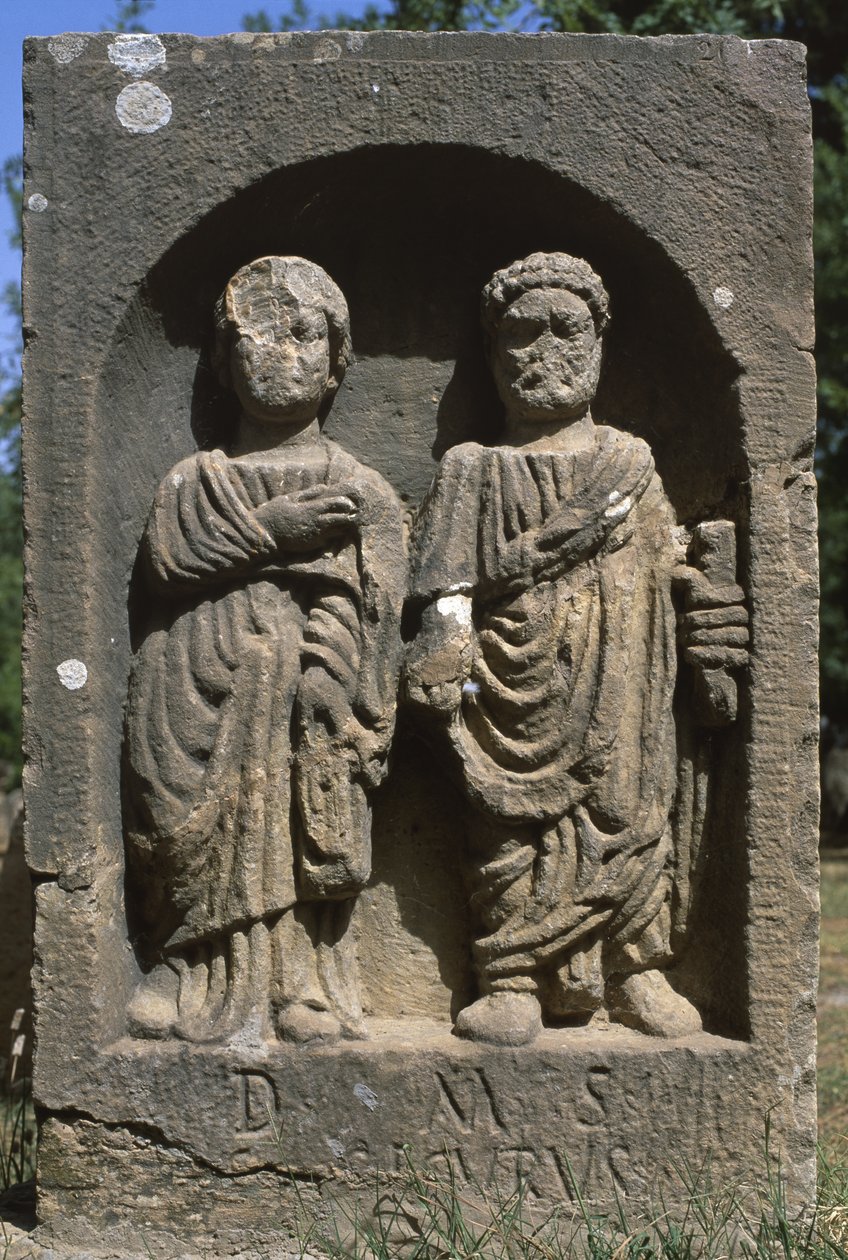 Stela kahdella ihmishahmolla, korkea keisarillinen aika (27 eKr.-395 jKr.) tekijältä Roman Imperial Period