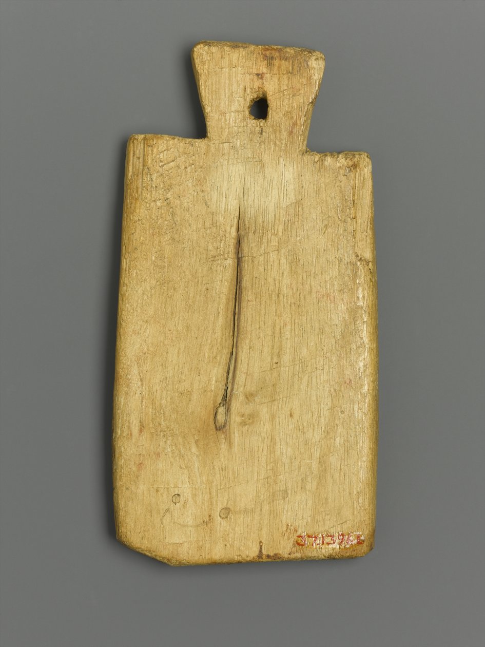 Muumiolappu kreikkalaisella kirjoituksella (puu ja pigmentti) tekijältä Roman Period Egyptian