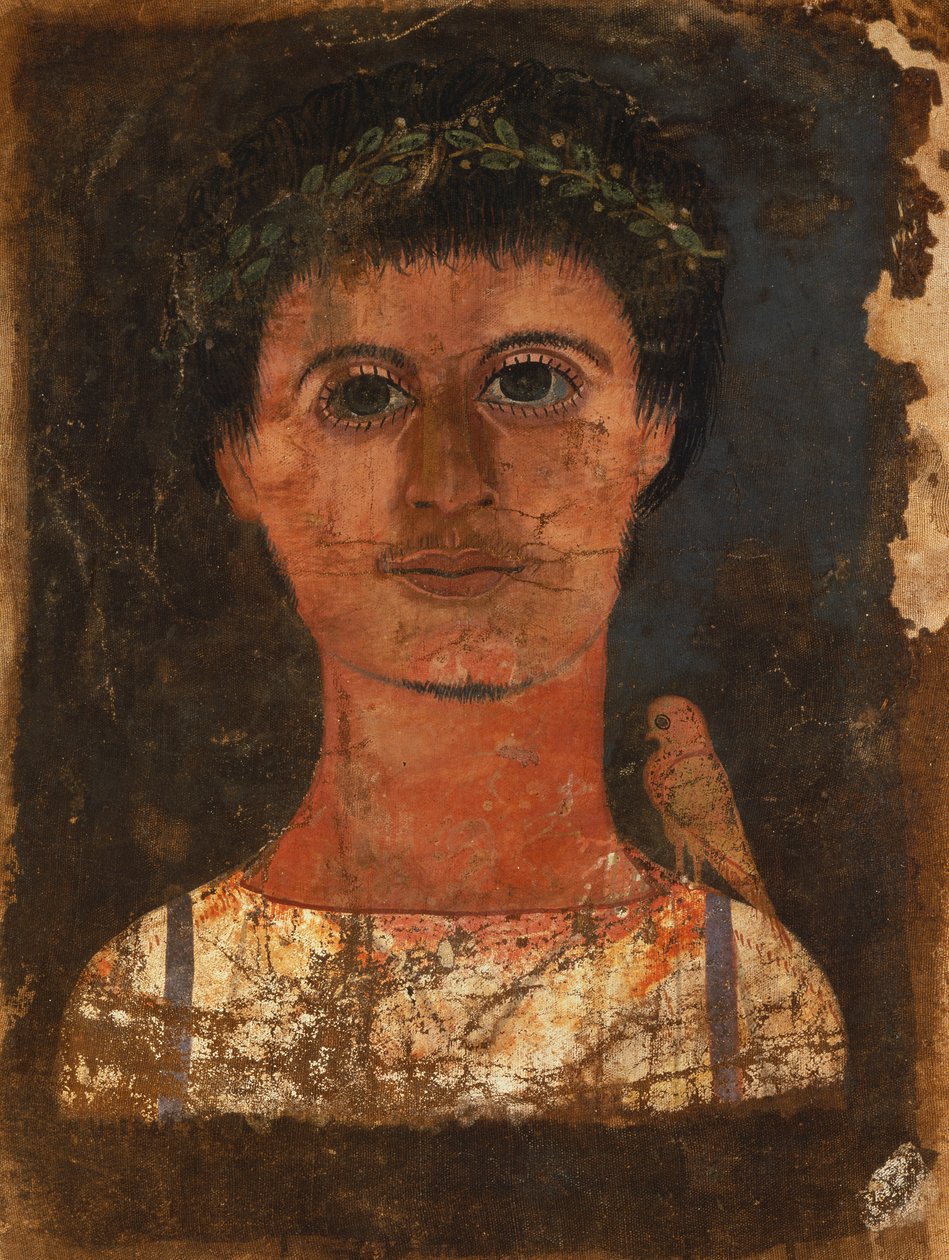 Muumionliinan maalattu muotokuva pojasta tekijältä Roman Period Egyptian
