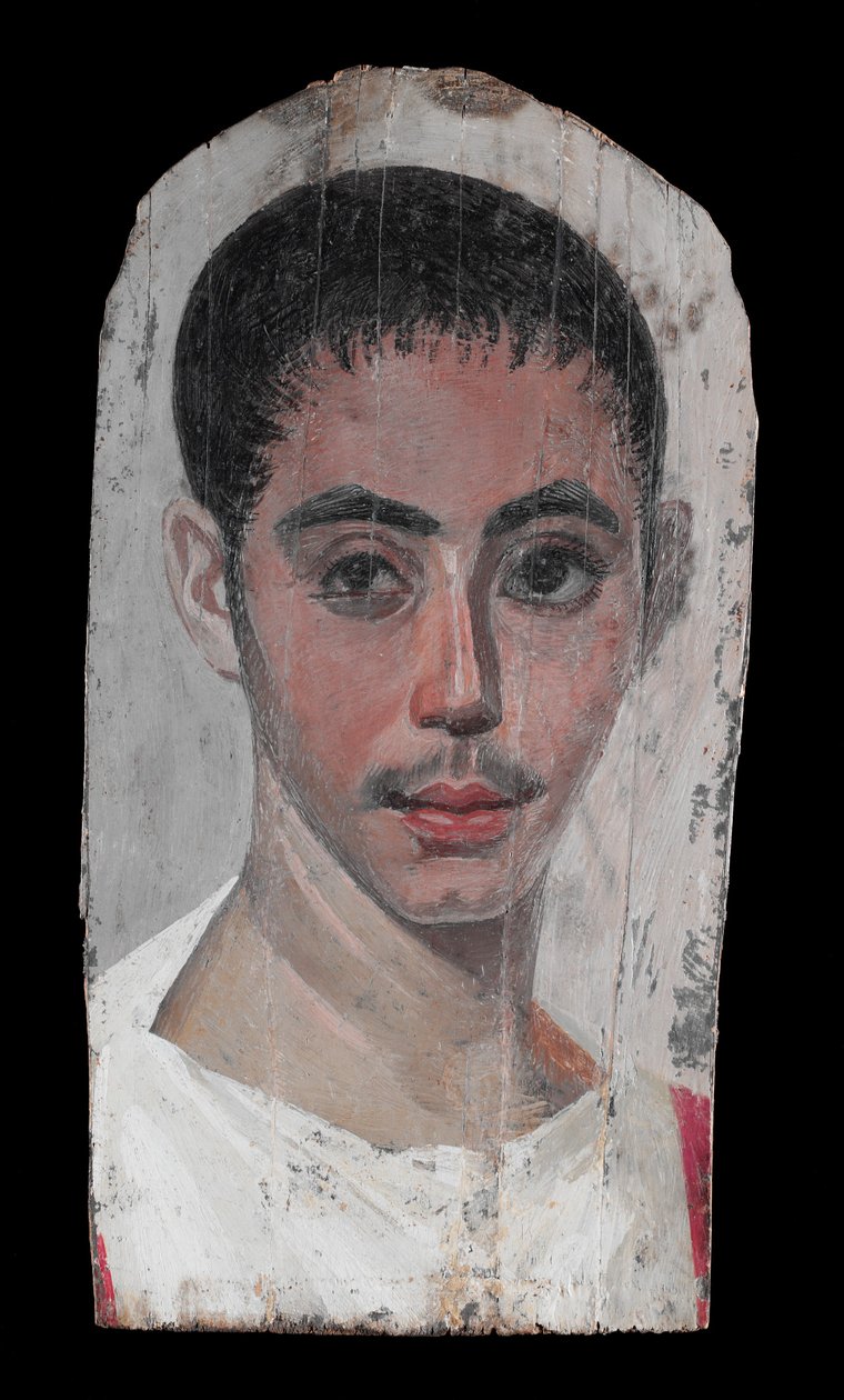 Muotokuva nuorukaisesta, jolla on kirurginen leikkausleikkaus toisessa silmässä, 190-210 jKr. (encaustic-maali kalkkipuulle) tekijältä Roman Period Egyptian