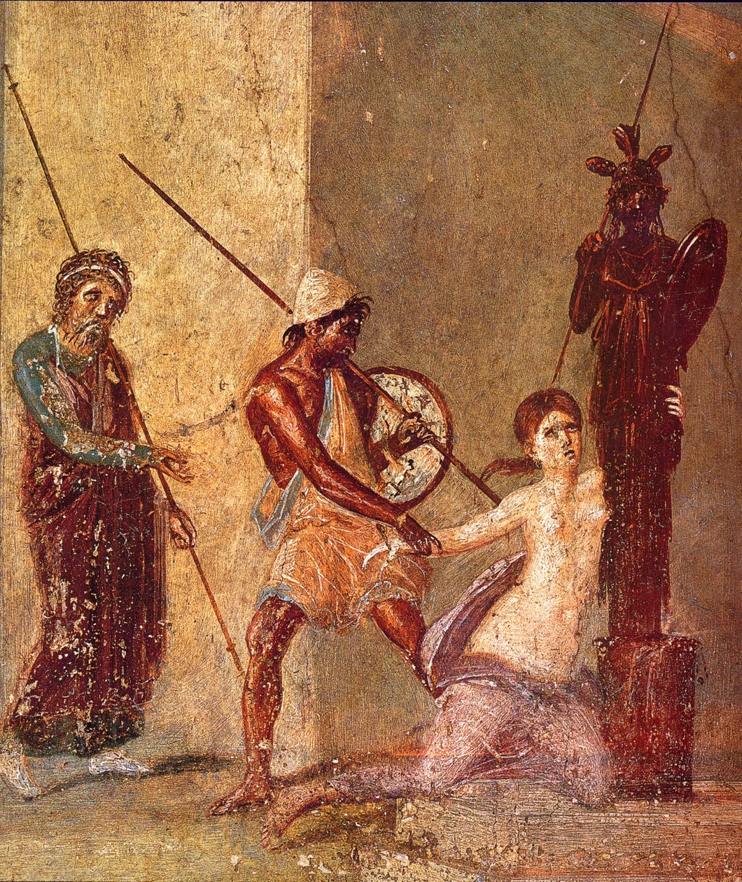 Ajax the Lesser vetää Cassandraa pois Xoanonista, 1. H. 1. s. ILMOITUS tekijältä Roman Pompeian wall painting