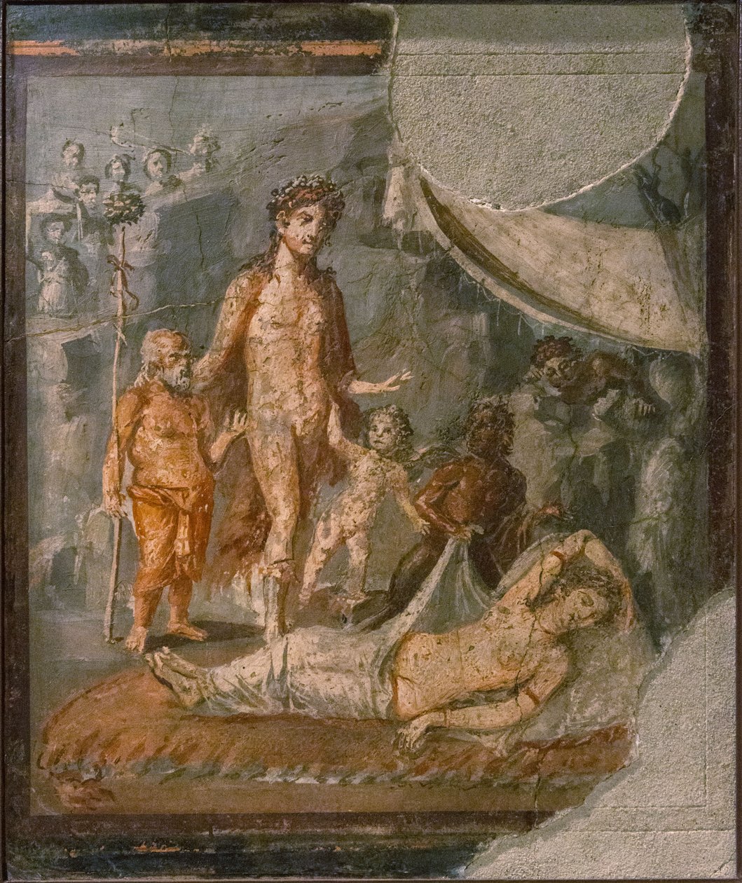 Theseuksen hylkäämä Ariadne Naxoksella, 1. H. 1. vuosisata. ILMOITUS. tekijältä Roman Pompeian wall painting.
