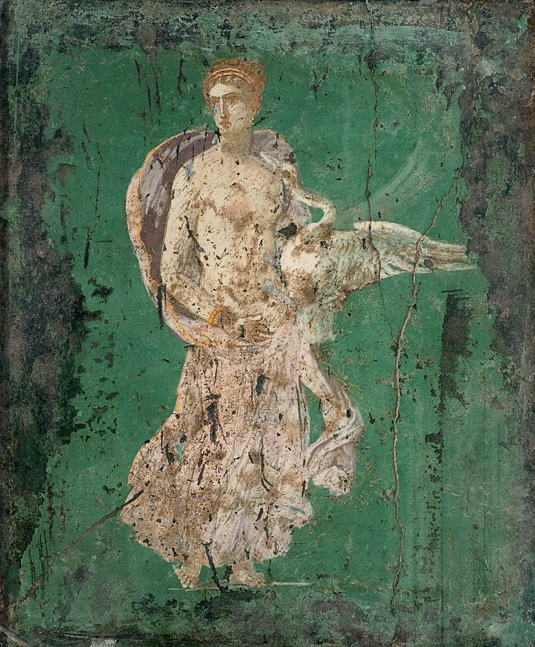 Leda ja joutsen, 1. H. 1. vuosisata. ILMOITUS. tekijältä Roman Pompeian wall painting.