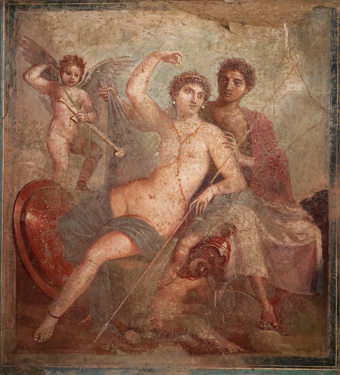 Mars ja Venus, 1. H. 1. vuosisata. ILMOITUS. tekijältä Roman Pompeian wall painting.