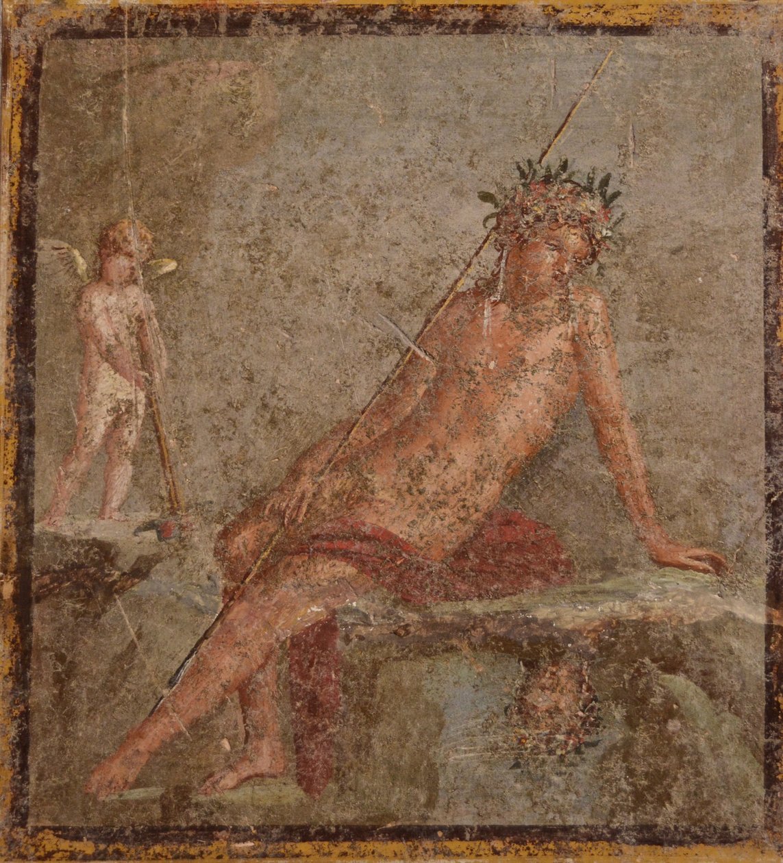 Narcissus, 1.H. 1. vuosisadalla. ILMOITUS. tekijältä Roman Pompeian wall painting.