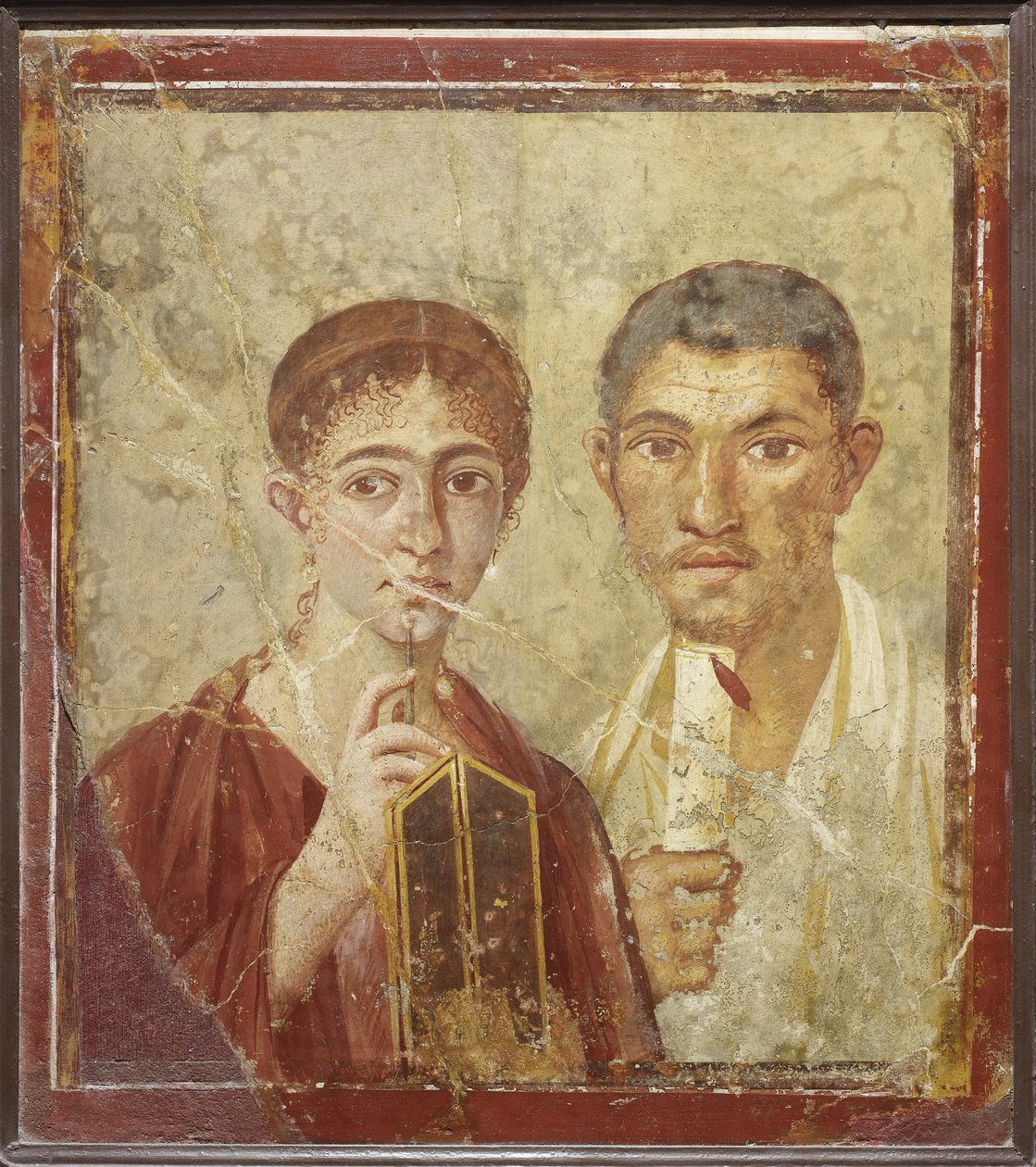 Muotokuva leipuri Terentius Neosta ja hänen vaimostaan tekijältä Roman Pompeian wall painting