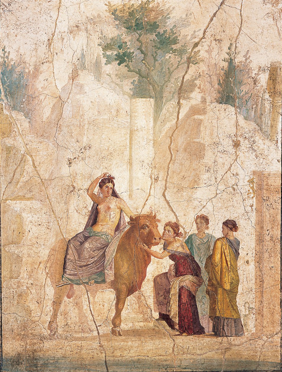 Euroopan raiskaus, 1. 1. vuosisadalla. ILMOITUS. tekijältä Roman Pompeian wall painting.