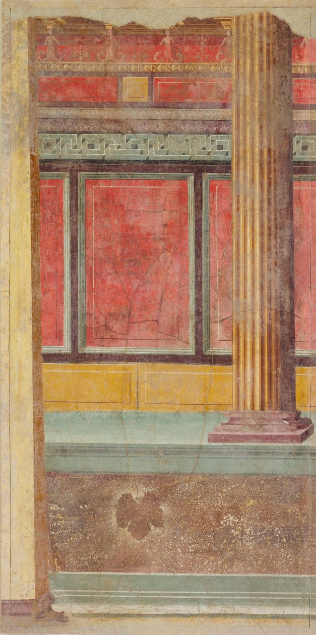 Seinämaalaus Boscorealen huvilasta, noin 50-40 eKr. tekijältä Roman Republican Period