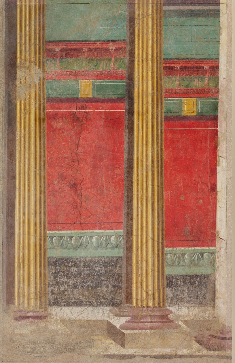 Seinämaalaus Boscorealen huvilasta, noin 50-40 eKr. tekijältä Roman Republican Period