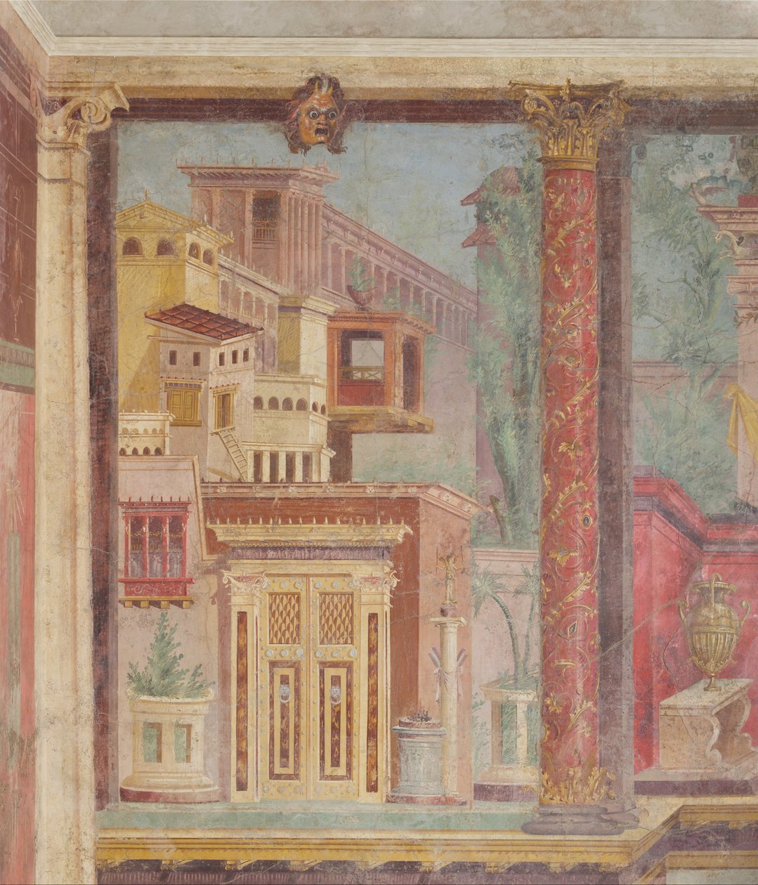 Seinämaalaus Boscorealen huvilan kubikulaarista, noin 50-40 eKr. tekijältä Roman Republican Period