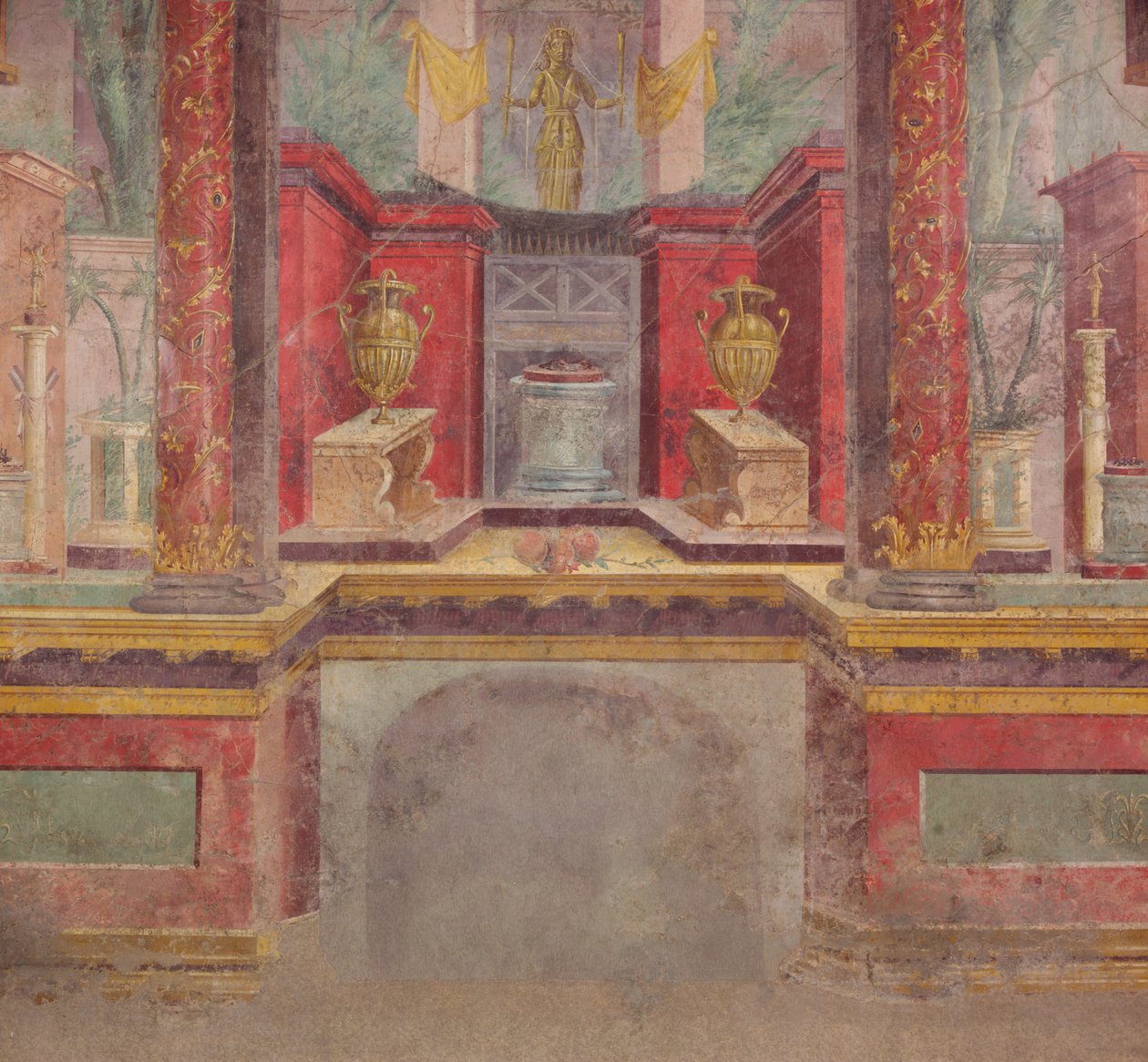 Seinämaalaus Boscorealen huvilan kubikulaarista, noin 50-40 eKr. tekijältä Roman Republican Period