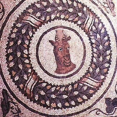 Antiloopin pää, roomalainen mosaiikki, 400-luvun alku (mosaiikki) tekijältä Roman Roman