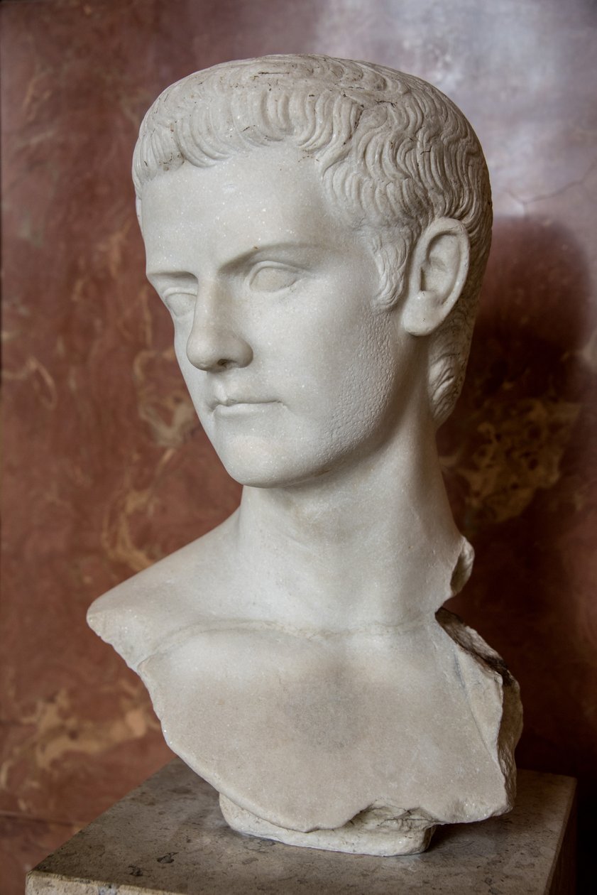 Taide Rooma Keisari Caligulan rintakuva (12 - 41 jKr) Marmori tekijältä Roman Roman