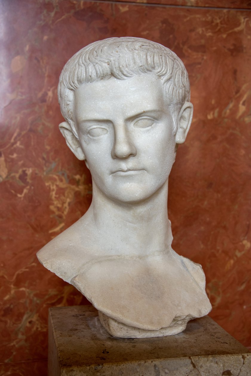 Taide Rooma Keisari Caligulan rintakuva (12 - 41 jKr) Marmori tekijältä Roman Roman