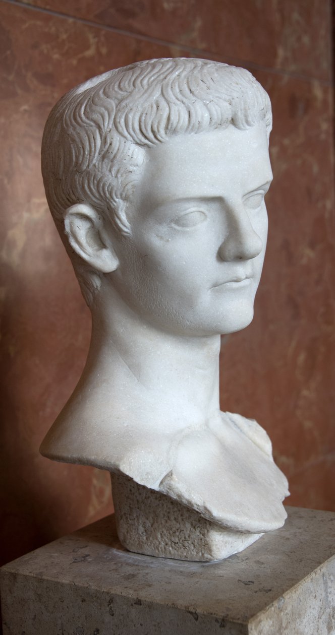 Art Rooma Keisari Caligulan rintakuva (12 - 41 jKr) marmorista Musee du Louvre. tekijältä Roman Roman