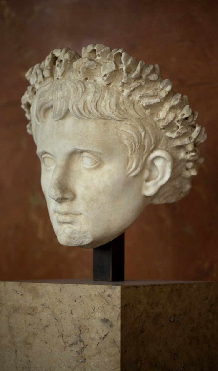 Art Rooma Keisari Augustuksen pää (63 eKr. - 14 jKr) marmoria tekijältä Roman Roman