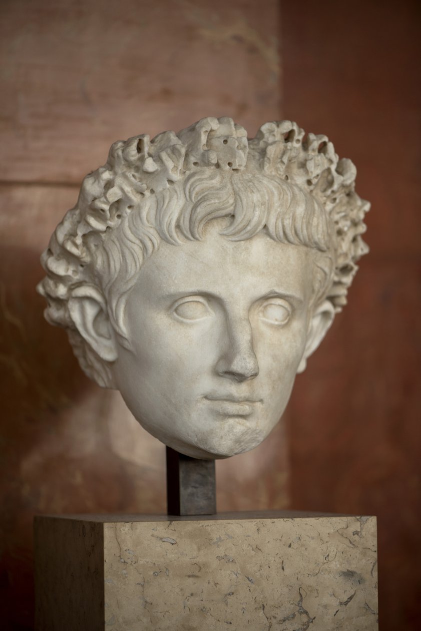 Art Rooma Keisari Augustuksen pää (63 eKr. - 14 jKr) marmoria tekijältä Roman Roman