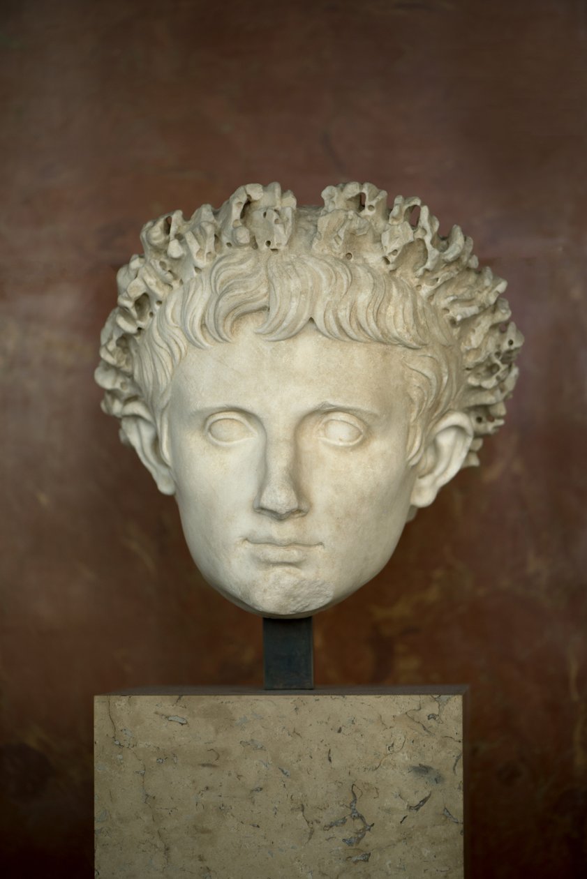 Art Rooma Keisari Augustuksen pää (63 eKr. - 14 jKr) marmoria tekijältä Roman Roman