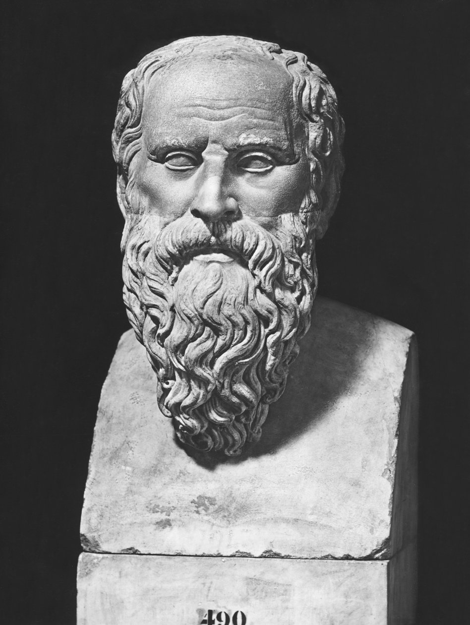 Diogenenin rintakuva (marmori) tekijältä Roman Roman
