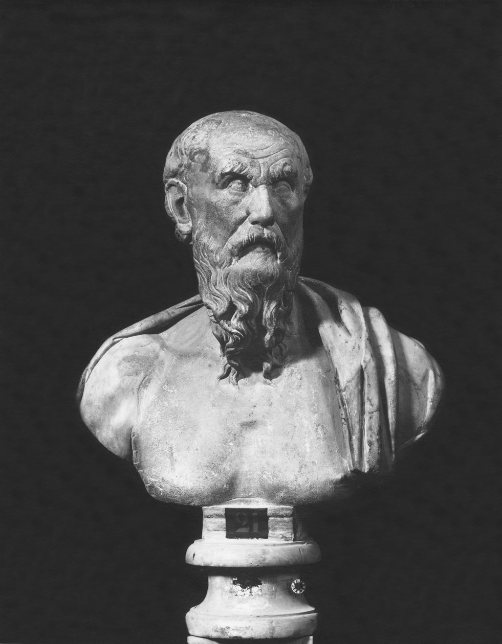 Diogenen rintakuva (marmori) tekijältä Roman Roman