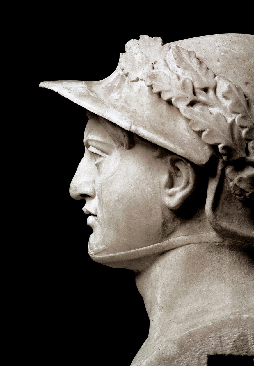 Pyrrhus I:n (tai Pyrrhoksen) Epiren kuninkaan rintakuva vuosina 306–272 eKr. Herculaneumista (Herculanum). Alkuperäisestä vuodelta 290 eaa. Napoli, kansallinen arkeologinen museo - Epiroksen Pyrrhoksen rintakuva (319-272 eKr.). Roomalainen kopio alkuperäis tekijältä Roman Roman