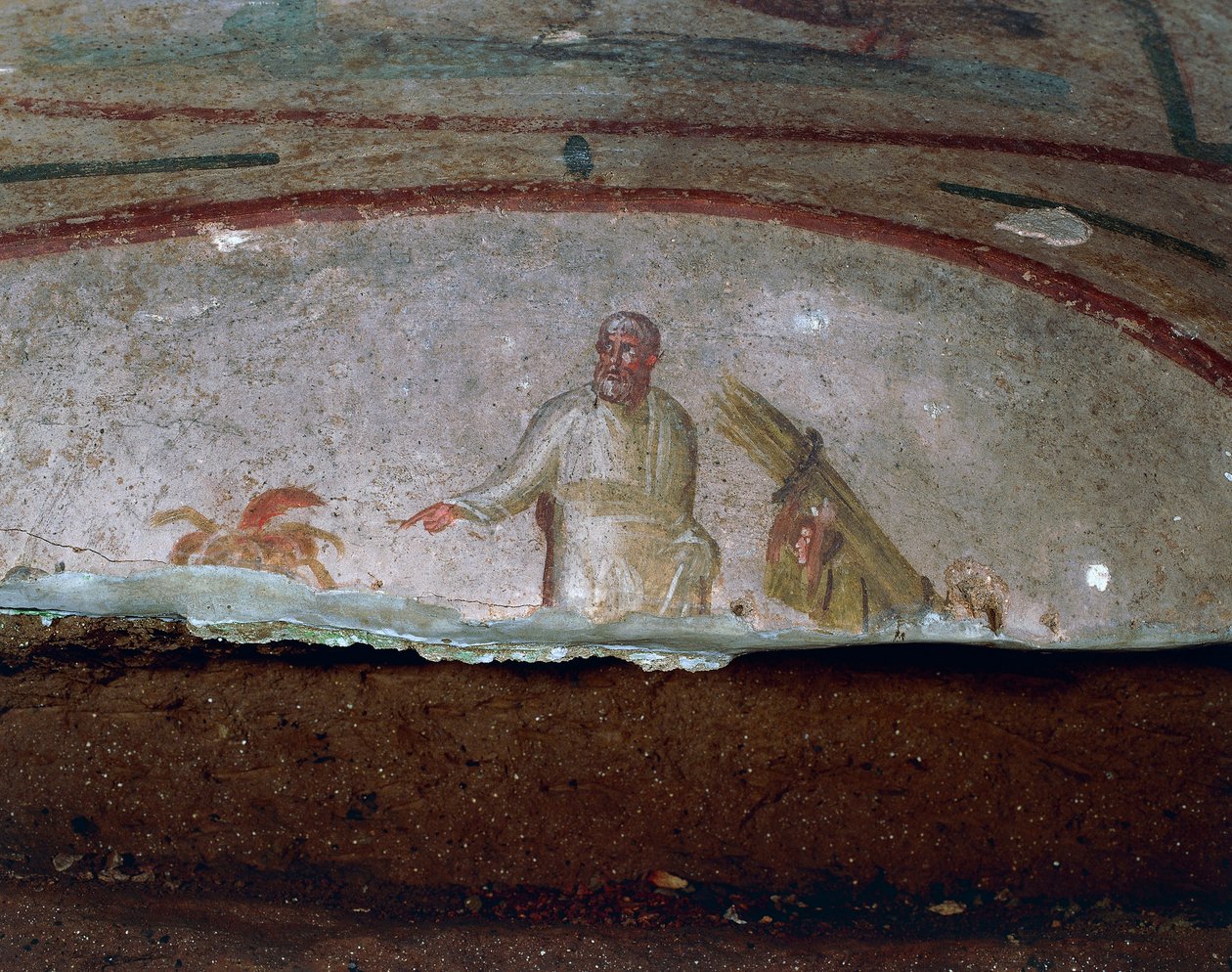 Koristeellinen fresko Priscillan katakombit, Rooma (UNESCOn maailmanperintöluettelo) tekijältä Roman Roman