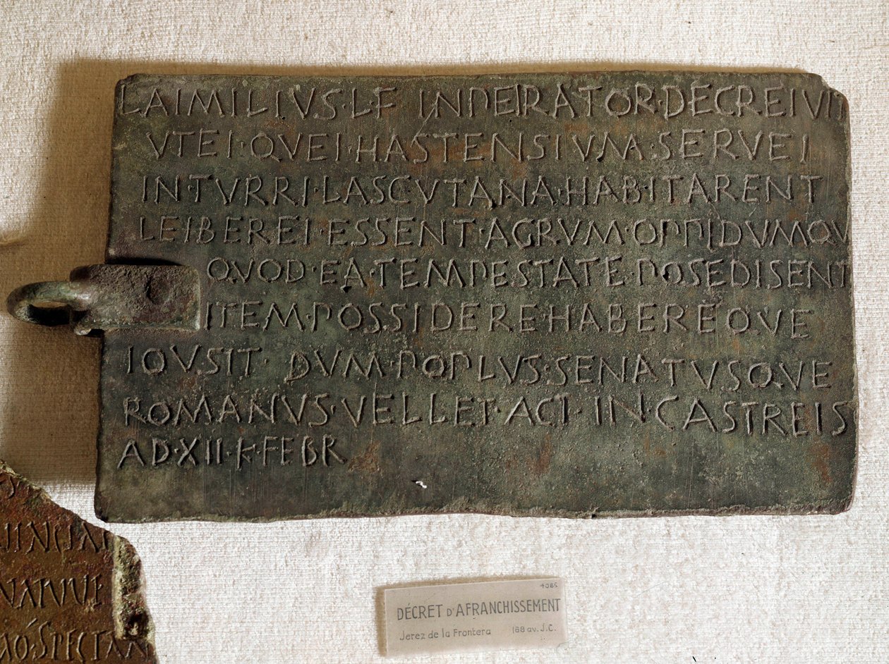 Latinalainen postimaksu pronssilevyllä: se julkaistiin 21. tammikuuta tekijältä Roman Roman
