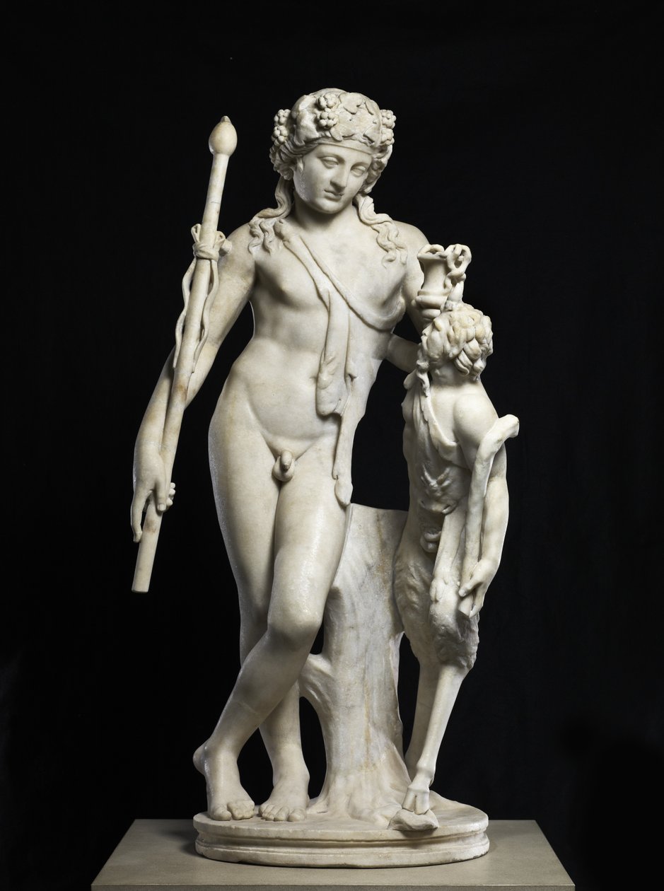 Dionysos pannulla, 50-150 jKr (marmori) tekijältä Roman Roman