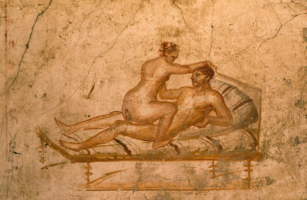 Eroottinen fresko House of Vettii -rakennuksesta Pompejista (UNESCOn maailmanperintöluettelo). tekijältä Roman Roman