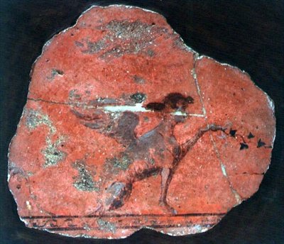 Fragmentti roomalaisen sfinksin seinämaalauksesta tekijältä Roman Roman