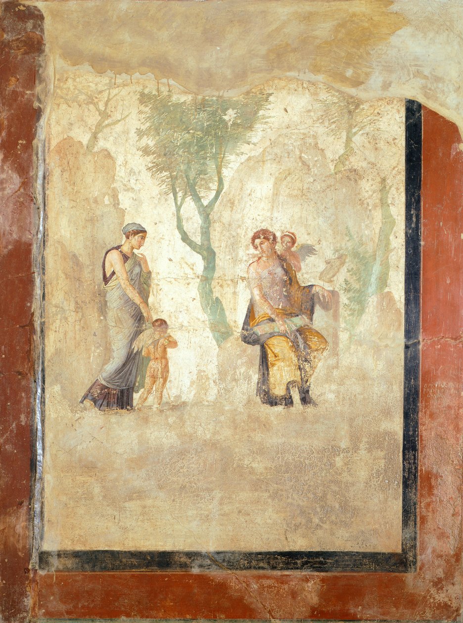 Fresko, jossa Erosta rangaistaan Afroditen läsnä ollessa, House of Love Punished, Pompejista (UNESCOn maailmanperintöluettelo) tekijältä Roman Roman