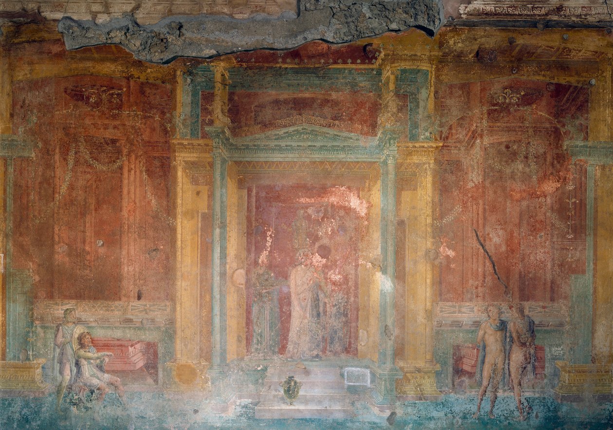 Fresko, joka kuvaa Iphigeniaa Härässä, Pinarius Cerialisin talo, Pompeji (Unescon maailmanperintö), Campania, Italia, roomalainen sivilisaatio tekijältä Roman Roman