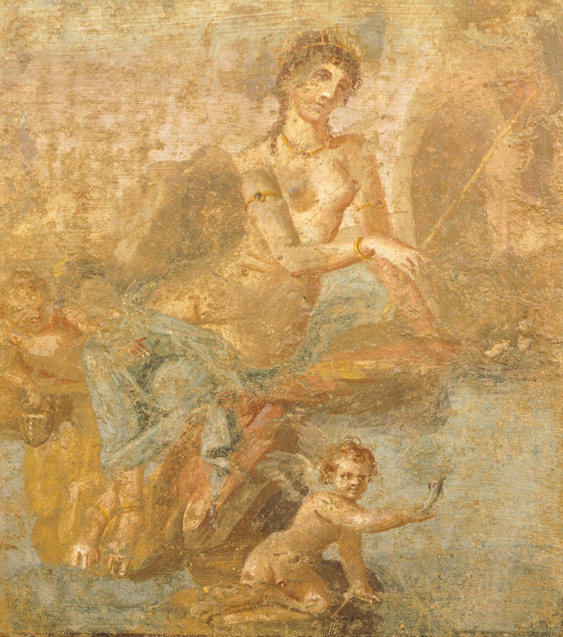Orestesta, Pyladesia ja Iphigeniaa kuvaava fresko Golden Cupidsin talosta, Pompejista, Campaniasta, roomalaisesta sivilisaatiosta tekijältä Roman Roman