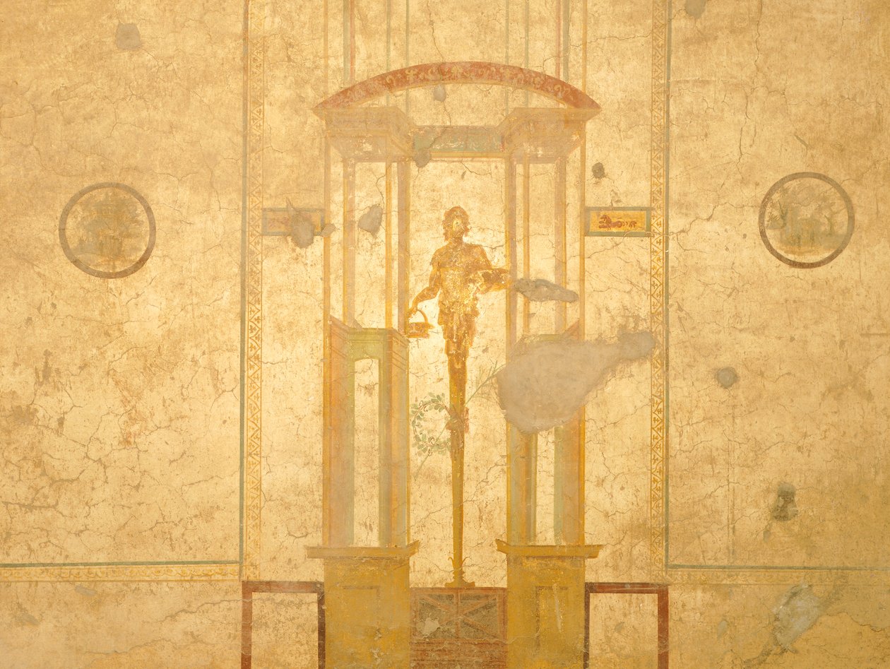 Karyatidia kuvaava fresko House of Loversista, Pompejista, Campaniasta, roomalaisesta sivilisaatiosta tekijältä Roman Roman