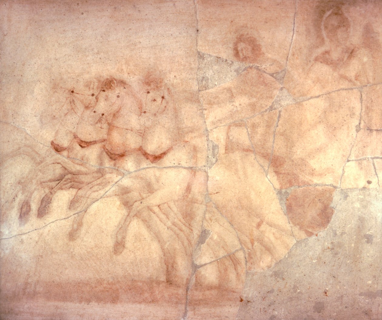 Fresko, joka kuvaa vaunuja vaunujen kanssa, Herculaneumista, roomalaisesta sivilisaatiosta tekijältä Roman Roman